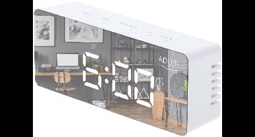 Adler AD 1189 W - Wekker met LED-display en thermometer - Wit