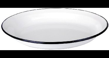 Ibili Blanca bord 32x4 cm van geëmailleerd staal in wit/blauw, 32 x 32 x 4 cm