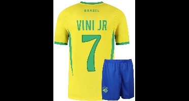 Brazilie Voetbaltenue Thuis Vini JR. - Voetbal Tenue Kinderen - Shirt en Broekje - Jongens en Meisjes -eren Volwassenen - Heren en Dames - Maat XXL
