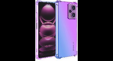 Allecto Plus - Transparante hoes voor Xiaomi Note 12 Pro+: schokbestendige gradient kleur TPU telefoonhoes (Paars Blauw)