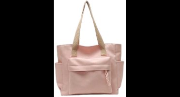 S&E Minimalistische Nylon Schoudertas – Lichtgewicht & Ruim - Roze