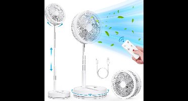Statiefventilator Staand - Tafelventilator - Torenventilator - Verstelbaar - Wit