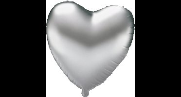 Folieballon hart - zilver - 45cm - Pd party
