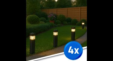 Solar tuinverlichting pad 'Condor' - Voordeelset van 4 - Buitenlamp - Priklamp op zonne-energie