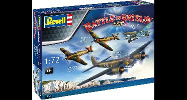 Revell Modelbouwpakket Vliegtuigen - 03766 Battle of Britain 85th Anniversary - Spitfire + Hurricane + 2x Junkers - Vliegtuigen Plastic - 1:72 - Modelbouw