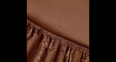 Kayori Kai Hoeslaken Katoen - 140x200cm - Matrasdikte 35cm - Rondom Elastiek - Caramel