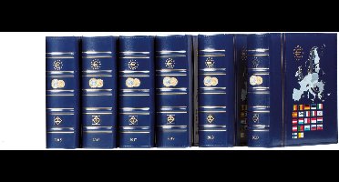 Vista Classic, Album (4 rings) Euromunten sets (2022) incl. cassette - Blauw - afm: 250 x 280 x 60 mm.