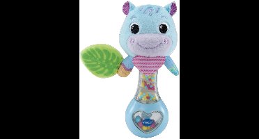 VTech - Dierenvriendjes Rammelaar - Nijlpaard Blauw - Interactief Speelgoed - Goed voor de Motorische Ontwikkeling - Vanaf 3 Maanden