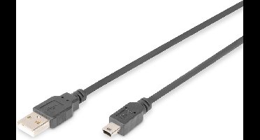 USB to Mini USB Cable Digitus AK-300108-030-S 3 m Black