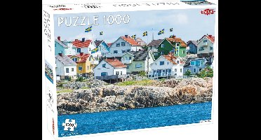 Tactic Källö Knippla – Puzzel – 1000 stukjes – Scandinavisch Kustdorp – Strak en Rustgevend Ontwerp – Hoogwaardige Scandinavische Kwaliteit
