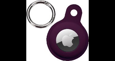 Hoesje Geschikt voor Apple AirTag-Sleutelhanger Houder Siliconen Hoes - Hoes Geschikt voor Apple AirTag Hoesje - Paars