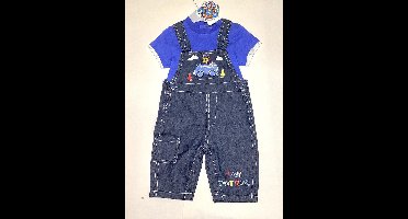 Paw Patrol tuinpak / salopette - geborduurd - blauw - maat 68/74 (71 cm)