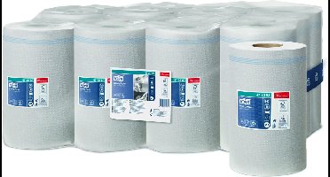 Tork Hydratek minirol 1-lgs wit 120 mtr x 20 cm pak à 12 rol (473252)