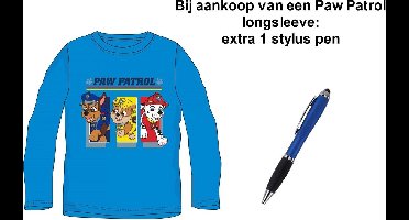 Paw Patrol Nickelodeon Longsleeve - T-shirt - Koningsblauw. Maat 110-116 cm / 5-6 jaar + EXTRA 1 Stylus Pen