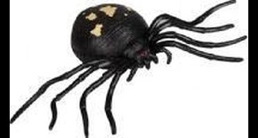 Horror nep decoratie spin Creepy 13 cm - Halloween spinnen versiering - Elastische spin met lange poten