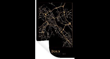 Muurstickers - Sticker Folie - Kaart - Bonn - Duitsland - Goud - Zwart - 20x30 cm - Plakfolie - Muurstickers Kinderkamer - Zelfklevend Behang - Zelfklevend behangpapier - Stickerfolie