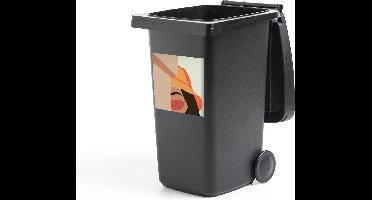 Container sticker Vrouw - Hoed - Zonnebril - 40x40 cm - Kliko sticker