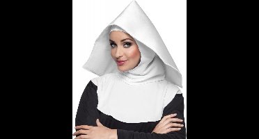 Boland Nonnen hoofdkapje - 2x - dames - wit - non - carnaval - moeder overste