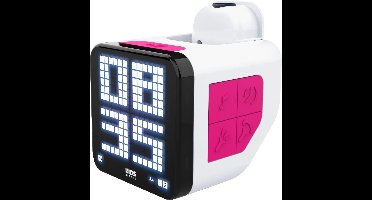 Bigben RCUBE Wekker - Wit/Roze