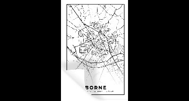 Muurstickers - Sticker Folie - Kaart - Borne - Zwart - Wit - 20x30 cm - Plakfolie - Muurstickers Kinderkamer - Zelfklevend Behang - Zelfklevend behangpapier - Stickerfolie
