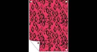 Tuin decoratie Dierenprint - Slang - Roze - 30x40 cm - Tuindoek
