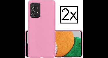 Hoesje - 2 Stuks - Geschikt voor Samsung Galaxy A52s 5G - Sterk & Shockproof - Case Siliconen - Back Cover - Telefoon Hoes - Roze