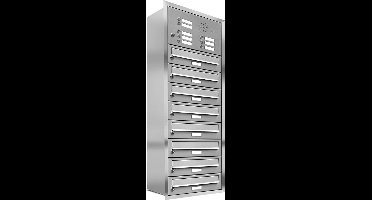 Inbouw met intercom 8 adressen(rand)_Brievenbus met intercompaneel inbouw_8_adressen__RVS