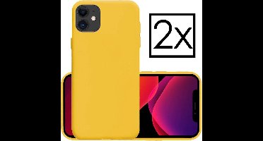 Hoesje - 2 Stuks - Geschikt voor Apple iPhone 12 Pro - Sterk & Shockproof - Case Siliconen - Back Cover - Telefoon Hoes - Geel