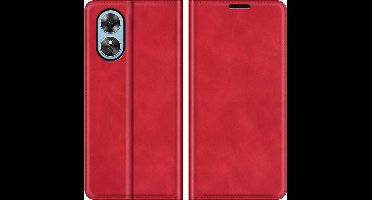 Just in Case hoesje geschikt voor Oppo A17 - Hoesje met Pasjeshouder - Luxe Book Case - Rood