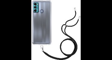 Just in Case hoesje met koord geschikt voor Motorola Moto G60 Hoesje met Koord - Flexibele Case - Transparant