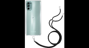 Just in Case hoesje met koord geschikt voor Motorola Moto G62 (5G) Hoesje met Koord - Flexibele Case - Transparant
