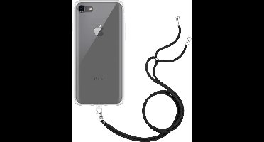 Just in Case hoesje met koord geschikt voor iPhone 8 Hoesje met Koord - Flexibele Case - Transparant