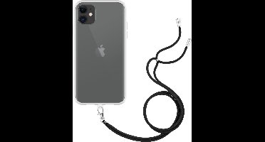 Just in Case hoesje met koord geschikt voor iPhone 11 Hoesje met Koord - Flexibele Case - Transparant