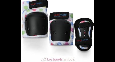 KIDDIMOTO padset - bescherming - Kinderen - Pastel Dotty - Wit - Small