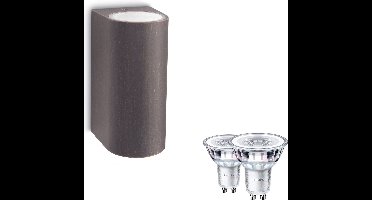 Philips Nightingale Wandlamp voor Buiten Up & Down (Roestbruin) - Buitenlamp - GU10 - Warmwit Licht - Niet Dimbaar