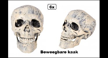 6x Skelet Schedel met beweegbare kaak - 199cm - Horror Halloween thema feest spooktocht creepy party scary griezel