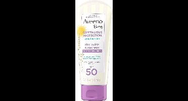 Aveeno Baby SPF 50 Minerale Zonnebrandcrème met Zinkoxide 88ML Reisformaat – Bescherming voor Gevoelige Babyhuid – Traanvrije, Water- & Zweetbestendige Sunscreen Lotion – Paraben-Vrij –