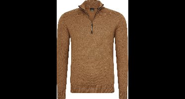 Mario Russo Half Zip Sweater - Trui Heren - Sweater Heren - Coltrui Heren - 3XL - Camel