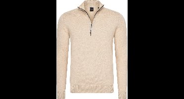 Mario Russo Half Zip Sweater - Trui Heren - Sweater Heren - Coltrui Heren - L - Beige