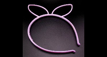 Diadeem met grote oren lichtpaars - kinderfeestje - verjaardag