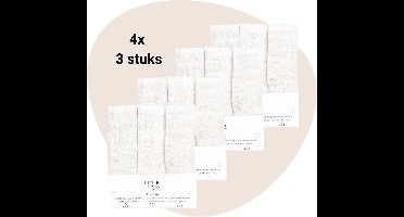 Set | 4 x Washandjes Little Boo Uni White 3-pack | 12-delig