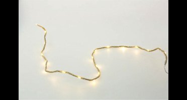 Chaks Lichtsnoer/lichtverlichting - jute - warm wit - 160 cm - touwverlichting
