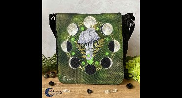 Paddenstoelen Schoudertas Geschubde Inktzwam - Natuur Tas - Groene Heks Ontwerp - Paddenstoel Design - Herfst Tas Illustratie Natuur Vierkante Tas