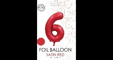 folieballon cijfer 6 mat rood metallic