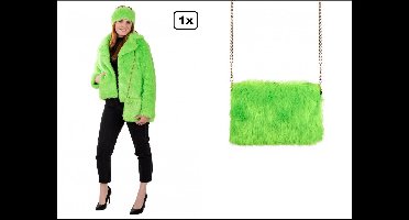 Tasje pluche groen met lange ketting – Festival thema feest party fun Oktoberfest