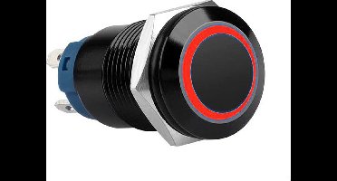Push schakelaar rode verlichting - met socket - 19mm