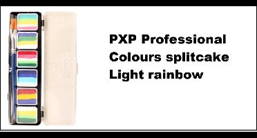 Splitcake palet light rainbow met penseel - Schmink festival thema feest fun party kids