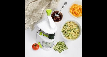 Spiraalsnijder, groente met 4 maten voor 4 spiralen resultaten, groentespaghetti, courgette, spaghettisnijder en zuignap (herbruikbaar)
