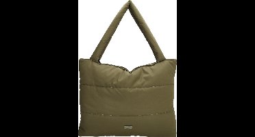 Beagles Calvia Shopper Soft Puffer Schoudertas Trendy Ruim en Licht - Tote Bag - Dames Tas - Donkergroen