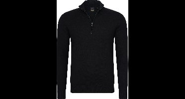 Mario Russo Half Zip Sweater - Trui Heren - Sweater Heren - Coltrui Heren - 3XL - Zwart